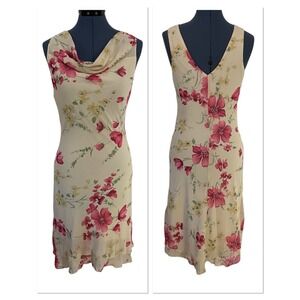 Vtg Teeze Me Yellow Floral Cowl Neck Sleeveless Layered Midi Dress Y2K  Fairy 7